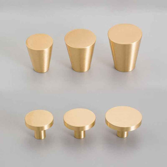 Brushed Brass Cabinet Knobs for Kitchen Drawer and Dressers - Gold Furniture Pulls