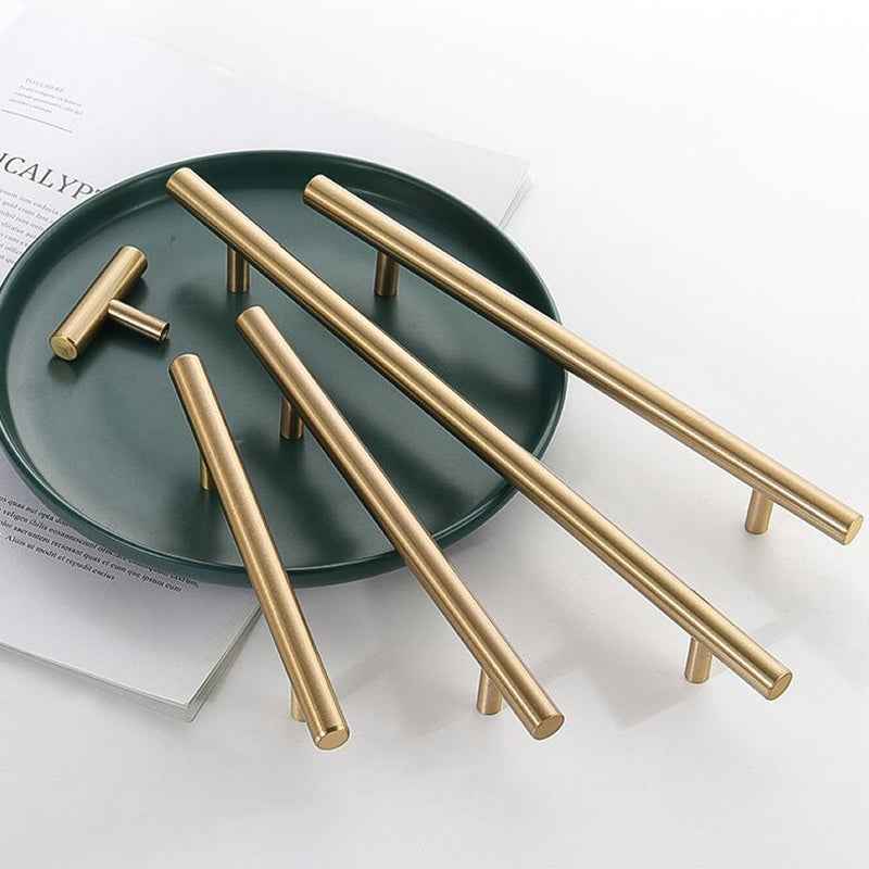 Modern Brass Cabinet Pulls for Kitchen Cabinets and Cupboard Doors - Stylish Gold Handles - FocusHardware