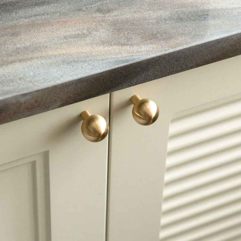 Modern Brushed Brass Cabinet Knobs - Gold Kitchen Drawer & Dresser Furniture Pulls - FocusHardware
