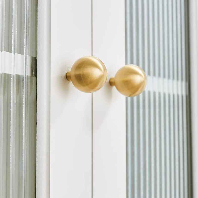 Modern Brushed Brass Cabinet Knobs - Gold Kitchen Drawer & Dresser Furniture Pulls - FocusHardware