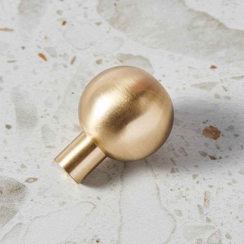 Modern Brushed Brass Cabinet Knobs - Gold Kitchen Drawer & Dresser Furniture Pulls - FocusHardware