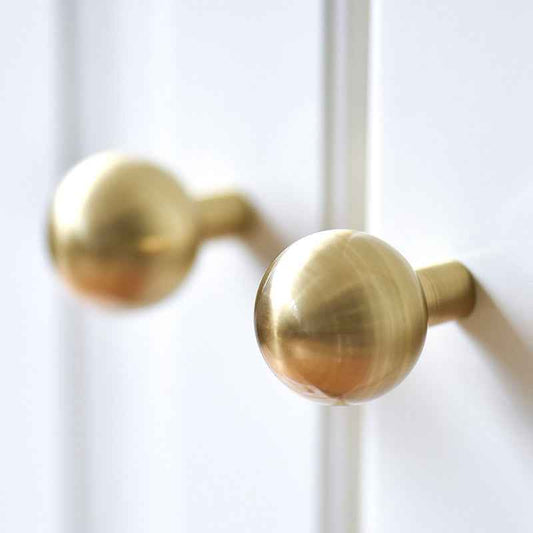 Modern Brushed Brass Cabinet Knobs - Gold Kitchen Drawer & Dresser Furniture Pulls - FocusHardware