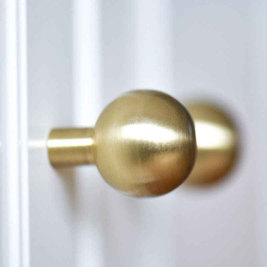 Modern Brushed Brass Cabinet Knobs - Gold Kitchen Drawer & Dresser Furniture Pulls - FocusHardware