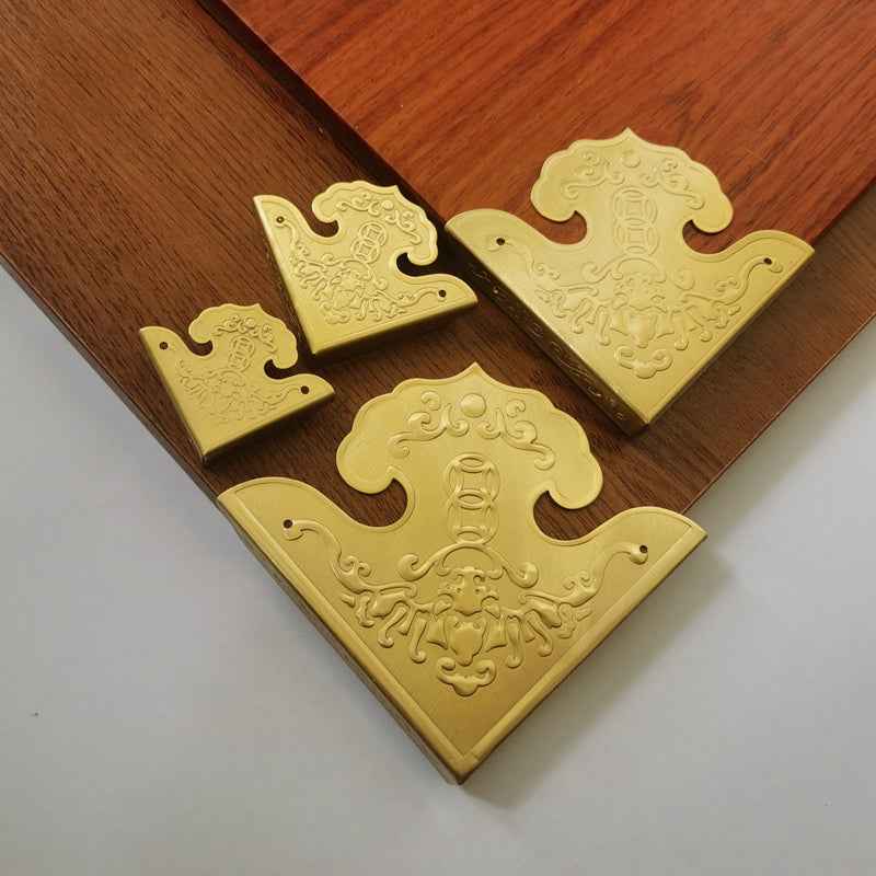 Solid Brass Corners Protectors For Cabinet Wooden Box Metal Corner Brackets Guards Gold