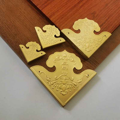 Solid Brass Corners Protectors For Cabinet Wooden Box Metal Corner Brackets Guards Gold
