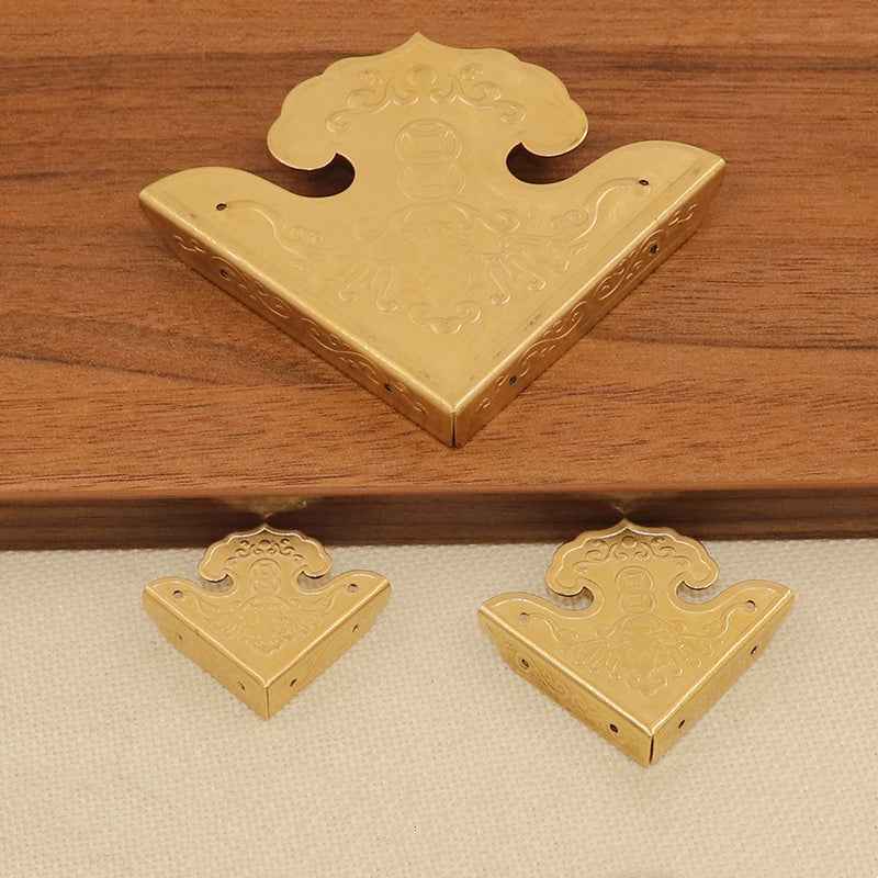 Solid Brass Corners Protectors For Cabinet Wooden Box Metal Corner Brackets Guards Gold