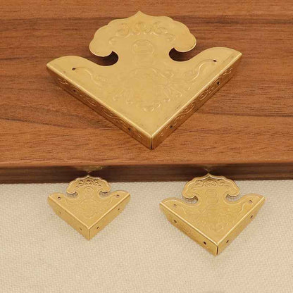 Solid Brass Corners Protectors For Cabinet Wooden Box Metal Corner Brackets Guards Gold