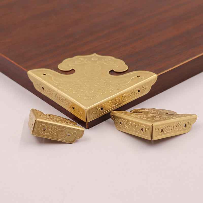 Solid Brass Corners Protectors For Cabinet Wooden Box Metal Corner Brackets Guards Gold