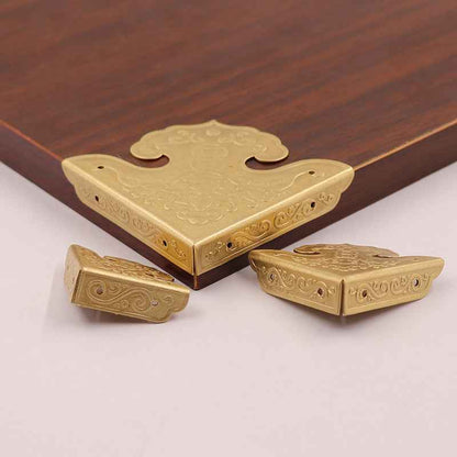 Solid Brass Corners Protectors For Cabinet Wooden Box Metal Corner Brackets Guards Gold