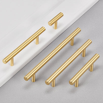 Brushed Brass Cabinet Handles for Kitchen Furniture and Cupboard Doors - Gold Drawer Pulls Modern