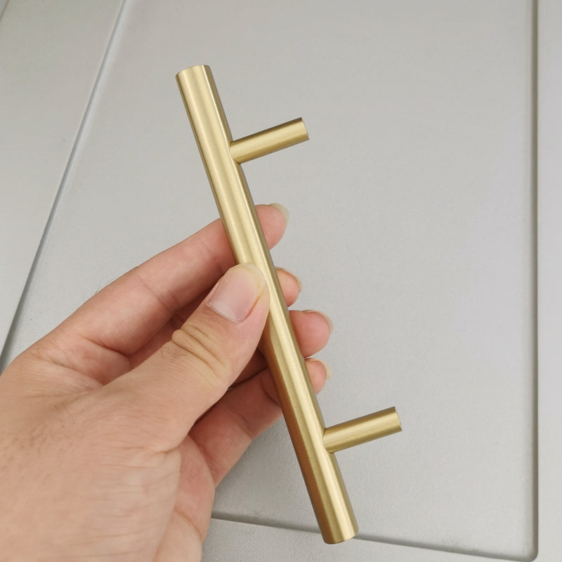 Brushed Brass Cabinet Handles for Kitchen Furniture and Cupboard Doors - Gold Drawer Pulls Modern