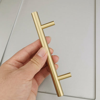Brushed Brass Cabinet Handles for Kitchen Furniture and Cupboard Doors - Gold Drawer Pulls Modern