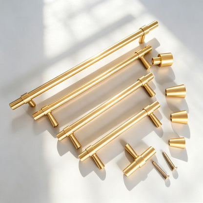 Solid Brass Kitchen Cabinet Knobs and Handles for Drawer, Dresser, and Wardrobe Pulls