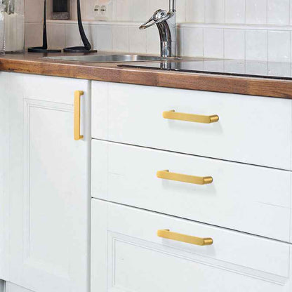 Minimalist Brass Drawer Pulls for Wardrobe, Dresser, Cupboard, and Kitchen Handles - FocusHardware