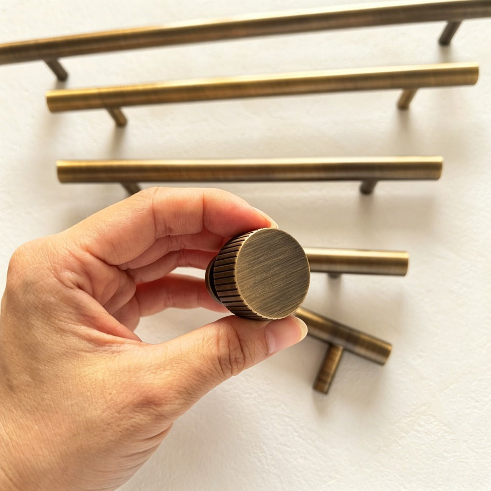 Antique Brass Kitchen Cabinet Handles - Vintage Drawer Dresser Knobs Retro Furniture Cupboard Pulls