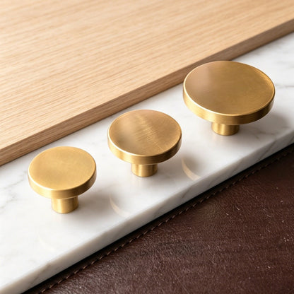 Brushed Brass Cabinet Drawer Knobs - Modern Kitchen Dresser Pulls