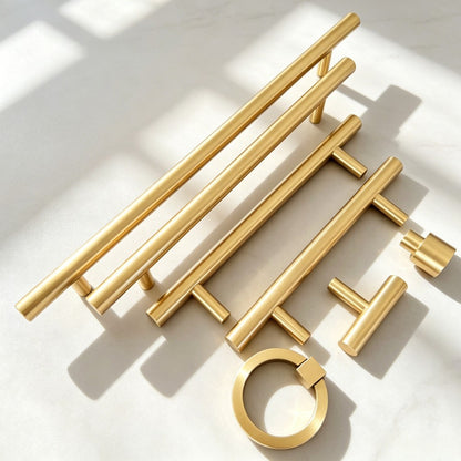 Brass Cabinet Drawer Knobs Handles for Kitchen Cupboard - Gold Drawer Dresser Pulls Modern