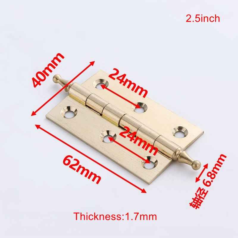 Decorative Brass Hinges Small for Wooden Boxes - 2"/2.5"/3" Size Options - FocusHardware