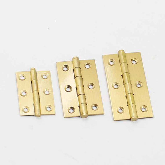 Modern Brass Hinges for Cabinet Doors - Gold Cupboard Furniture Folding Butt Small Hinges 2"/2.5"/3" - FocusHardware