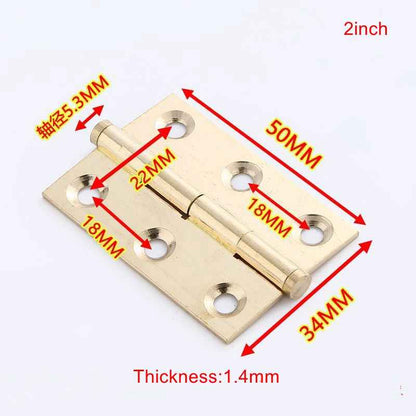 Modern Brass Hinges for Cabinet Doors - Gold Cupboard Furniture Folding Butt Small Hinges 2"/2.5"/3" - FocusHardware