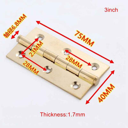 Modern Brass Hinges for Cabinet Doors - Gold Cupboard Furniture Folding Butt Small Hinges 2"/2.5"/3" - FocusHardware