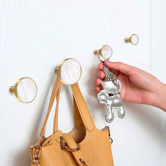 Nordic Marble Metal Hook for Coats, Hats, and Purses - Decorative Wall Mounted Brass Hanger - FocusHardware