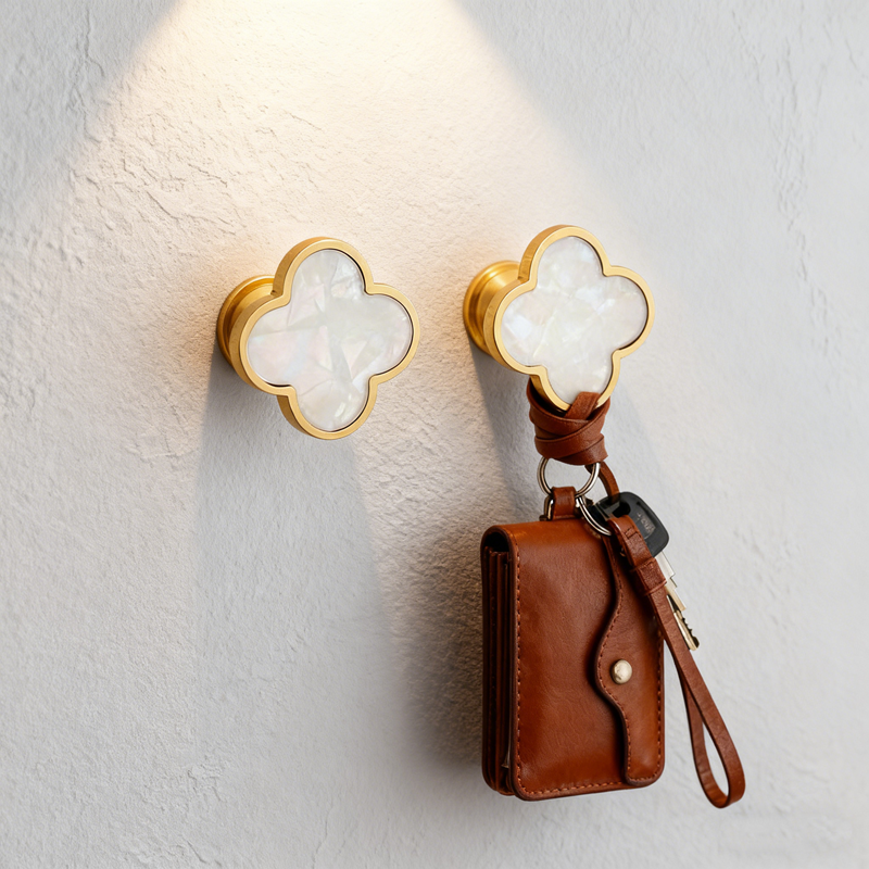 Decorative Brass Wall Mounted Coat Hat Hooks - Modern Metal Key, and Towel Hook Hanger