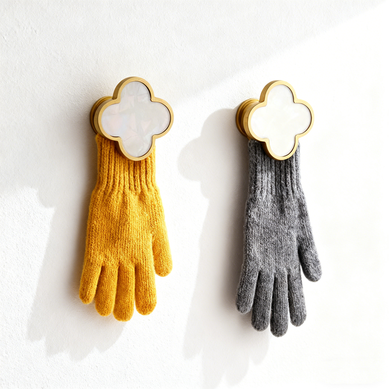 Decorative Brass Wall Mounted Coat Hat Hooks - Modern Metal Key, and Towel Hook Hanger