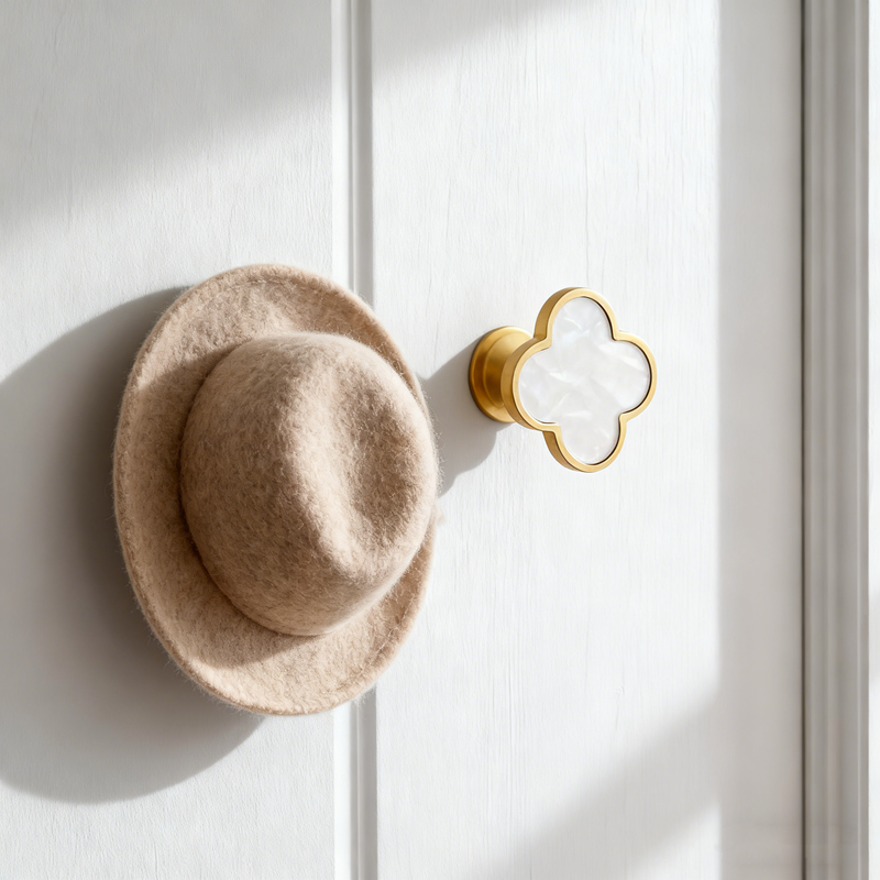 Decorative Brass Wall Mounted Coat Hat Hooks - Modern Metal Key, and Towel Hook Hanger