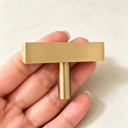 Solid Brass Cabinet Drawer Pulls - Gold Kitchen Knobs and Handles for Furniture Hardware