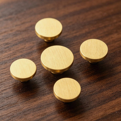 Brushed Brass Cabinet Drawer Knobs - Modern Kitchen Dresser Pulls
