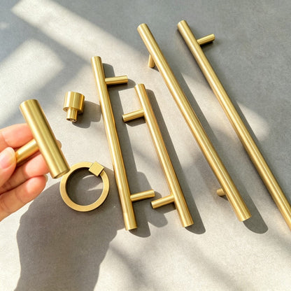 Brass Cabinet Drawer Knobs Handles for Kitchen Cupboard - Gold Drawer Dresser Pulls Modern