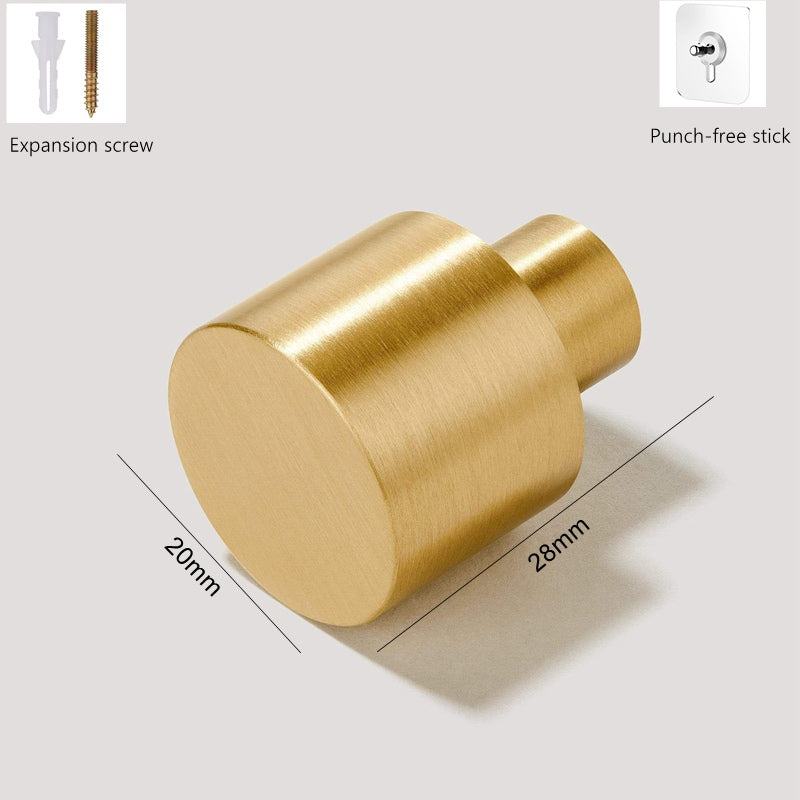 Satin Brass Cabinet Drawer Knobs - Modern Kitchen Dressers Puls Furniture Handles Gold