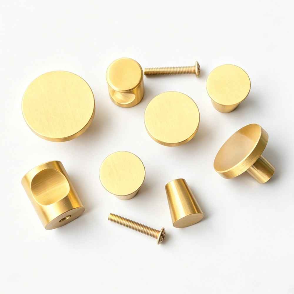 Modern Brass Cabinet Knobs for Kitchen Drawer and Dressers - Gold Cupboard Pulls