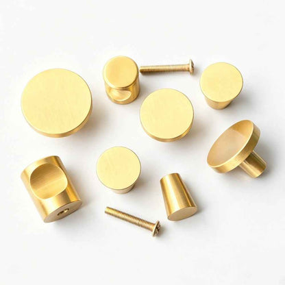 Modern Brass Cabinet Knobs for Kitchen Drawer and Dressers - Gold Cupboard Pulls