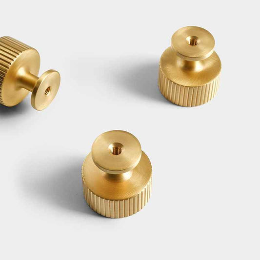 Modern Satin Brass Cabinet Knobs for Drawers, Dresser, Kitchen Pulls, and Decorative Furniture - FocusHardware