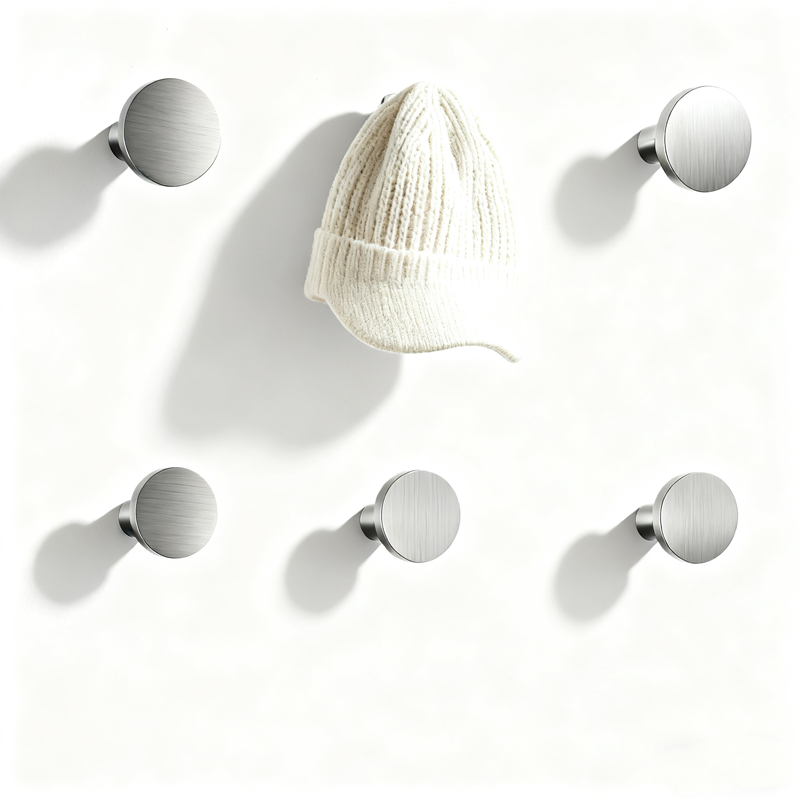 Modern Brushed Nickel Brass Coat Hooks for Wall Mouted |Metal Hook for Kitchen, Clothes, and Hats