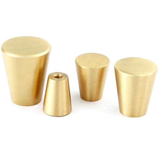 Minimalist Brushed Brass Cupboard Knobs for Kitchen Cabinets and Dressers - Gold Drawer Pulls - FocusHardware
