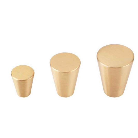 Minimalist Brushed Brass Cupboard Knobs for Kitchen Cabinets and Dressers - Gold Drawer Pulls - FocusHardware