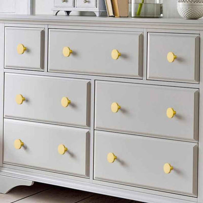 Round Solid Brass Cabinet Knobs for Kitchen Drawers and Furniture - Gold Dresser and Wardrobe Pulls - FocusHardware