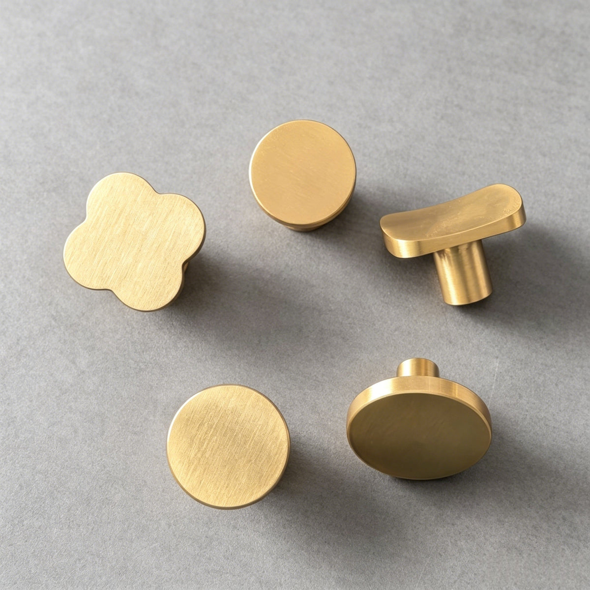 Solid Brass Cabinet Drawer Knobs - Modern Gold Cupboard Pulls