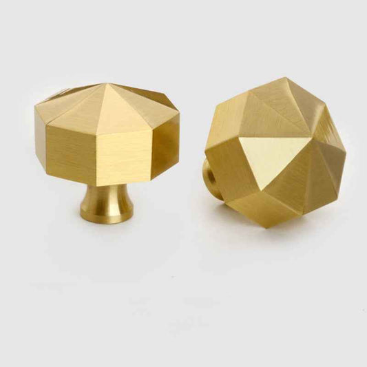 Modern Satin Brass Knobs for Kitchen Drawer Cabinet and Furniture Pulls - FocusHardware