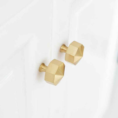 Modern Satin Brass Knobs for Kitchen Drawer Cabinet and Furniture Pulls - FocusHardware