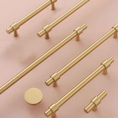 Minimalist Brass Kitchen Cabinet Handles and Pulls for Drawer, Dresser, and Cupboard - FocusHardware