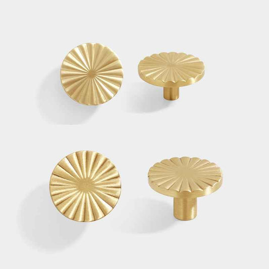 Brushed Solid Brass Cabinet Knobs for Kitchen Cupboards and Dresser Drawers - Premium Solid Brass Cabinet Knobs - FocusHardware