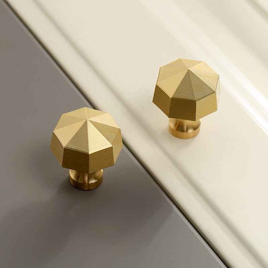 Gold Brass Drawer Knobs for Modern Kitchen and Wardrobe Furniture Handles - FocusHardware