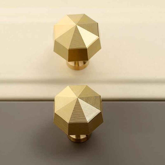 Gold Brass Drawer Knobs for Modern Kitchen and Wardrobe Furniture Handles - FocusHardware