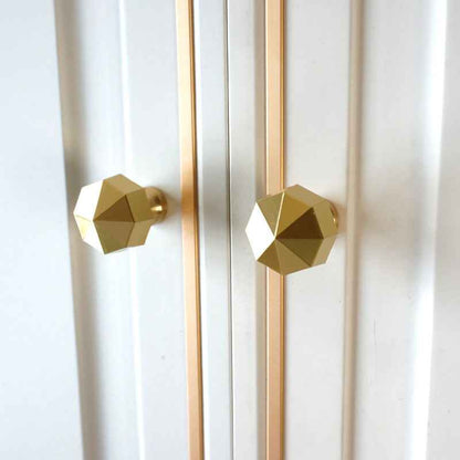 Gold Brass Drawer Knobs for Modern Kitchen and Wardrobe Furniture Handles - FocusHardware