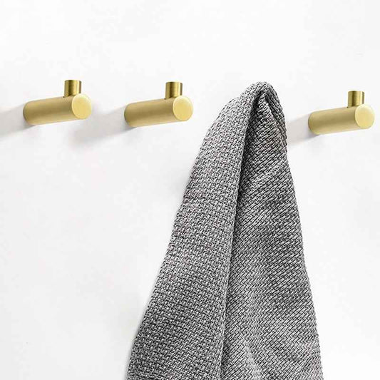 Solid Brass Wall Hooks - Modern Coat and Towel Organizer for Bathroom and Kitchen - FocusHardware