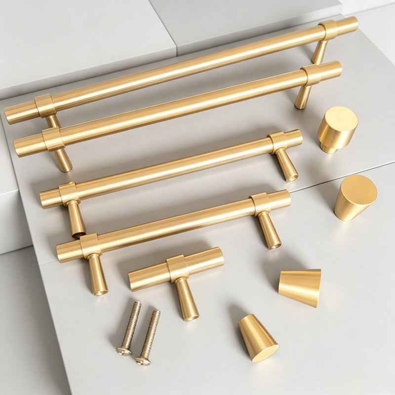 Solid Brass Kitchen Cabinet Knobs and Handles for Drawer, Dresser, and Wardrobe Pulls